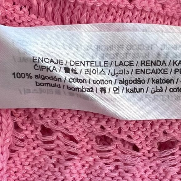NEW ZARA Pink Cotton Knit Crochet Crop Top: Cottagecore Cardigan - Picture 16 of 16